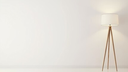 Plant against a white wall mockup. White wall mockup with brown curtain, plant and wood floor. 3D illustration.