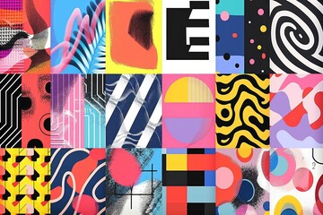 Colorful abstract designs adorn a wall, perfect for decorative or creative backgrounds