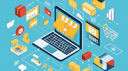 Fototapeta premium E-commerce online shopping business technology internet concept. 