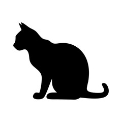Side view cat vector silhouette