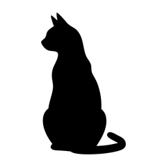 Obraz premium Back view cat vector silhouette