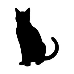 Front view cat vector silhouette