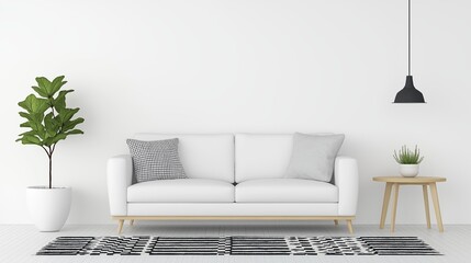 Mock up frame with minimal decor close up in home interior background, 3d render
