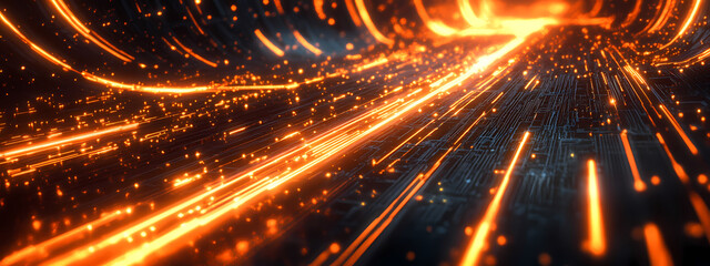 Fototapeta premium Cybernetic Waves of Neon Energy