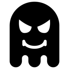 Fototapeta premium Ghost Emoji Icon. Simple Soul Black Silhouette.