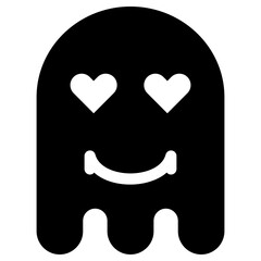 Ghost Emoji Icon. Simple Soul Black Silhouette.