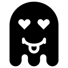 Ghost Emoji Icon. Simple Soul Black Silhouette.