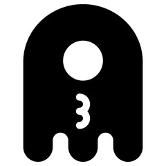 Ghost Emoji Icon. Simple Soul Black Silhouette.