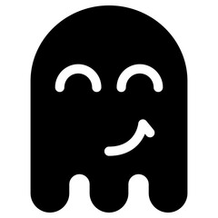 Obraz premium Ghost Emoji Icon. Simple Soul Black Silhouette.