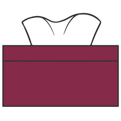 maroon tissue box cartoon illustration