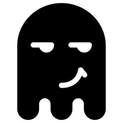 Ghost Emoji Icon. Simple Soul Black Silhouette.