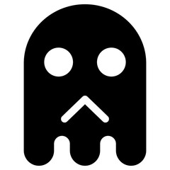 Ghost Emoji Icon. Simple Soul Black Silhouette.