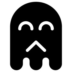 Ghost Emoji Icon. Simple Soul Black Silhouette.