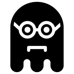 Ghost Emoji Icon. Simple Soul Black Silhouette.