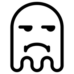 Ghost Emoji Emoticon. Simple Soul Smiley Illustration Vector.