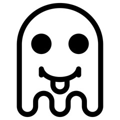 Ghost Emoji Emoticon. Simple Soul Smiley Illustration Vector.