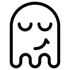 Ghost emoji icon. Simple emoticon vector illustration sign symbol Halloween.