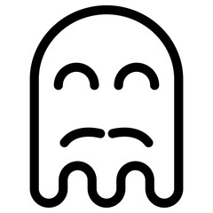 Ghost emoji icon. Simple emoticon vector illustration sign symbol Halloween.