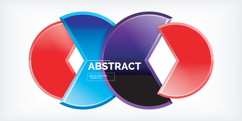 Glass reflective geometric round shapes background. Vector Illustration For Wallpaper, Banner, Background, Card, Book Illustration, landing page