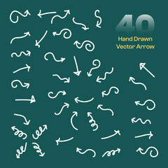 Hand-Drawn Arrows & Symbols Icon Set - Sketch, Doodle, Curves, Zigzags, and Brush Strokes in Vector Outline for Motion, Direction, and Design Elements