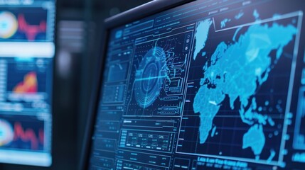 World Map on Computer Monitor