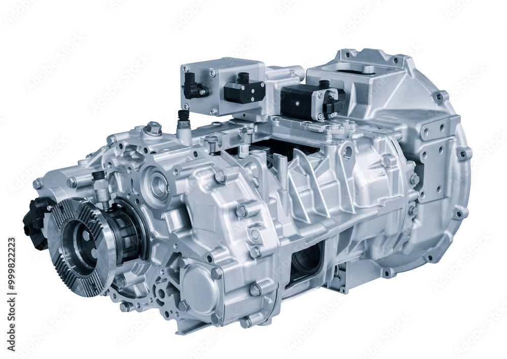 Poster car automatic transmission open for service, car automatic gearshift isolated on transparent backgro