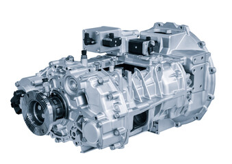 Car automatic transmission open for service, car automatic gearshift isolated on transparent background 