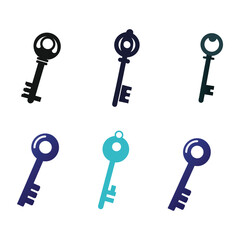 Key Silhouette Vector Illustration.