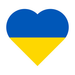 Heart-shaped icon in the colors of the flag of Ukraine. "I love Ukraine" concept.
