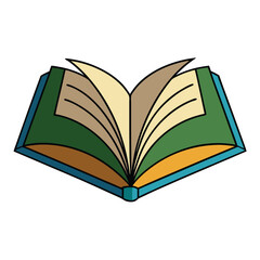 Open Book Vector Illustration.