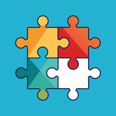 Colorful Puzzle Pieces Vector Design.
