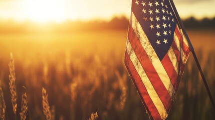 Sunset American Flag