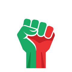 Raised Fist Gesture for Solidarity Vector.