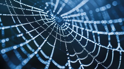 Naklejka premium Close-Up of Fibonacci Pattern in Spider Web