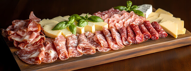 Vibrant Italian Charcuterie Platter with Herbs and Cheese