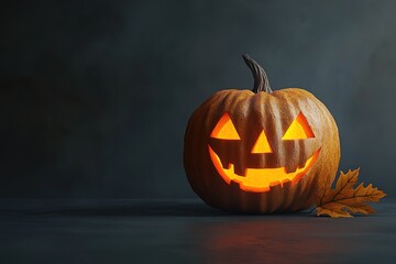Halloween Pumpkin black on the table with decoration
