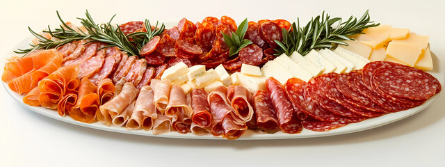 Vibrant Italian Charcuterie Platter with Herbs and Cheese