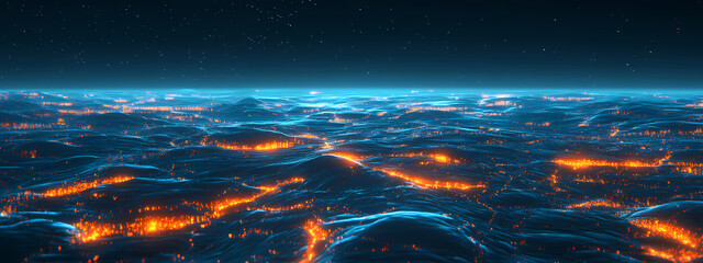 Digital City Under Neon Horizon