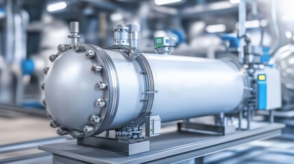 Obraz premium Closeup of Innovative Green Hydrogen Production Equipment