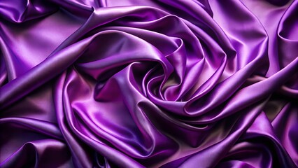 Obraz premium Luxurious purple satin fabric, smooth texture, elegant draping, ideal for fashion and interior designs, white isolate background.