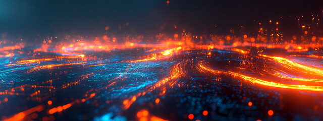 Digital City Under Neon Horizon