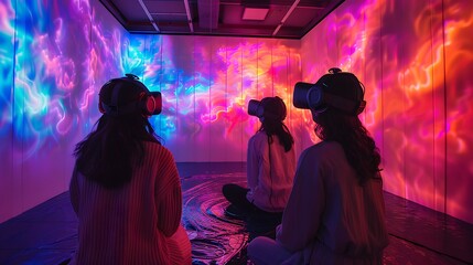 Artificial synaesthesia experience design studio, new senses: Designers in a cutting-edge studio create artificial synaesthesia experiences, allowing users to perceive the world in entirely 