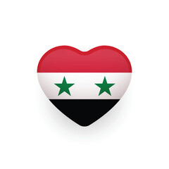 National flag of Syria shaped as heart. Syrian flag in the shape of the heart. Vector Illustration.	
