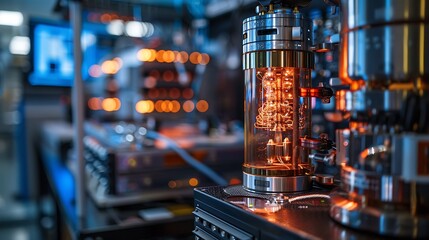 Quantum computing lab for financial modeling, future tech: A cutting-edge quantum computing lab is dedicated to financial modeling, harnessing the power of quantum technology to solve complex 