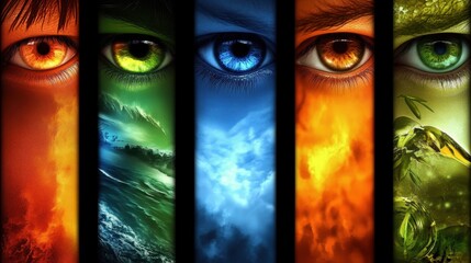 Striking Collage of Eyes in Vibrant Colors