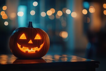 halloween pumpkin with dry roses
