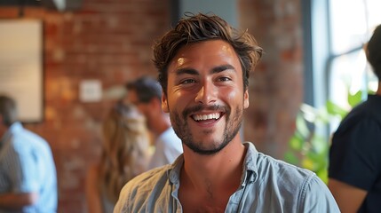 Crowdfunding campaign launch event, excited entrepreneurs: Entrepreneurs celebrate the launch of their crowdfunding campaign, their excitement palpable as they pitch their innovative ideas to 