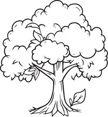 Tree outline silhouette vector. Tree coloring pages, Illustration of a tree outline icon