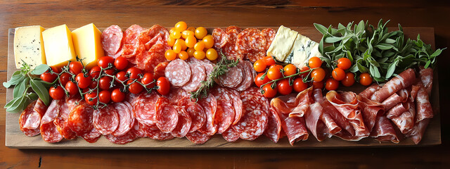 Rustic Charcuterie Board with Cured Meats and Cheese