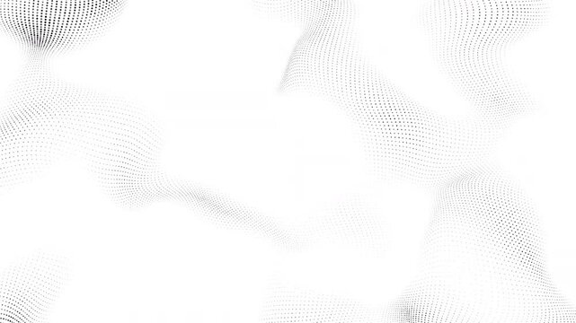 Abstract wave surface particles on white background in slow motion. Seamless loop